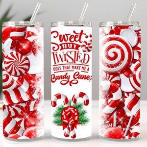 2/$30 SALE! Candy Cane Twisted Christmas Tumbler